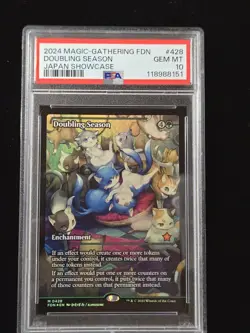 2024 Magic The Gathering FDN Doubling Season Japan Showcase #428 Psa 10 - Image 1