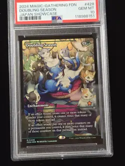2024 Magic The Gathering FDN Doubling Season Japan Showcase #428 Psa 10 - Image 3