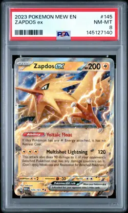 2023 POKEMON MEW EN-151 #145 ZAPDOS EX PSA 8 - Image 1