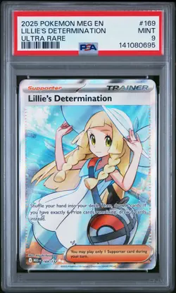 2025 POKEMON MEG EN-MEGA EVOLUTION ULTRA RARE #169 LILLIE'S DETERMINATION PSA 9 - Image 1