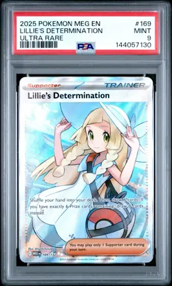 2025 POKEMON MEG EN-MEGA EVOLUTION ULTRA RARE #169 LILLIE'S DETERMINATION PSA 9 - Image 1