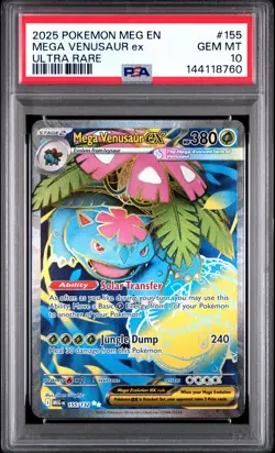 2025 POKEMON MEG EN-MEGA EVOLUTION ULTRA RARE #155 MEGA VENUSAUR EX PSA 10 - Image 1