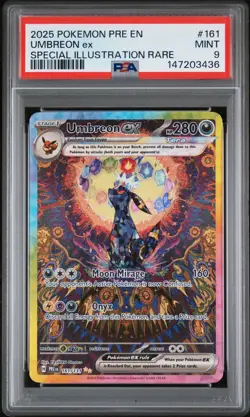 2025 POKEMON PRE EN-PRISMATIC EVOLUTIONS #161 UMBREON EX PSA 9 - Image 1