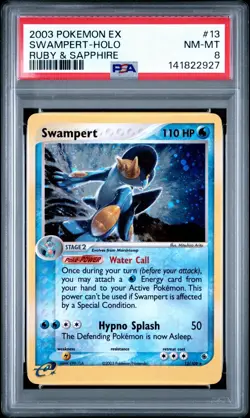 Pokemon TCG Swampert Holo Rare 13/109 EX Ruby & Sapphire PSA 8 NM/MT WOTC - Image 1