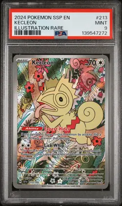 2024 POKEMON SSP EN-SURGING SPARKS ILLUSTRATION RARE #213 KECLEON PSA 9 - Image 1