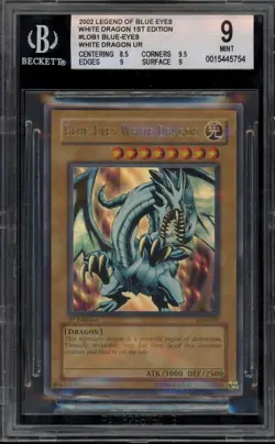 Yu-Gi-Oh! Blue-Eyes White Dragon Legend of Blue Eyes 1st Edition LOB-001 BGS 9 - Image 1
