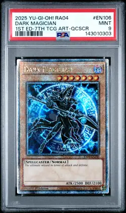 2025 YU-GI-OH! RA04-QUARTER CENTURY STAMPEDE #EN106 DARK MAGICIAN PSA 9 - Image 1