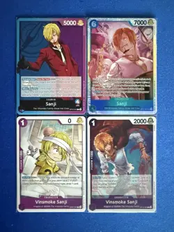 Sanji One Piece TCG 4-card lot OP11 Super Rare+OP12 Leader+more - ships PWE - Image 1