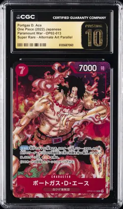 2022 ONE PIECE JPN PARAMOUNT WAR SUPER RARE AA PORTGAS D. ACE CGC 10 PRISTINE - Image 1
