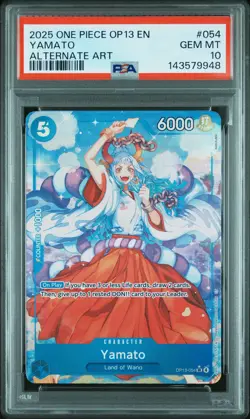 2025 ONE PIECE OP13-CARRYING ON HIS WILL ALTERNATE ART #054 YAMATO PSA 10 - Image 1