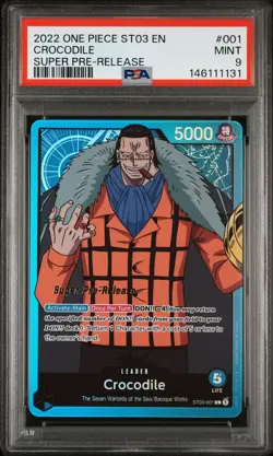 2022 ONE PIECE STARTER THE SEVEN WARLORDS OF THE SEA PRE-RELEASE CROCODILE PSA 9 - Image 1