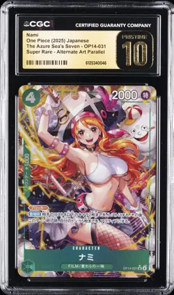 2025 ONE PIECE JPN THE AZURE SEA'S SEVEN ALT ART #OP14-031 NAMI CGC 10 PRISTINE - Image 1