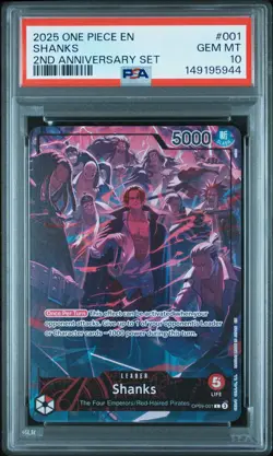 2025 ONE PIECE ENGLISH VERSION 2ND ANNIVERSARY SET #001 SHANKS PSA 10 - Image 1