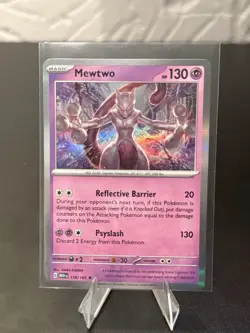 Mewtwo 150/165 Rare Holo Pokemon Scarlet & Violet 151 Near Mint Card Game NM - Image 1
