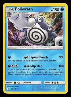 Poliwrath 32/149 Holo Rare Sun & Moon Base Pokemon Card - Image 1