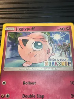 Build a Bear Pokemon Card Jigglypuff Promo Trading 71/111 2017 MP/DMG - Image 3