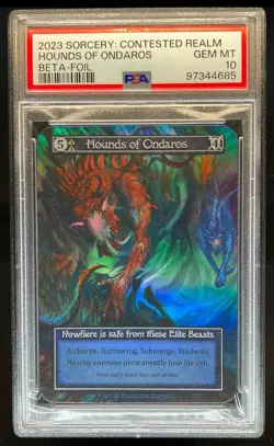 2023 Sorcery Contested Realm Beta Hounds Of Ondaros Foil PSA 10 - Image 1