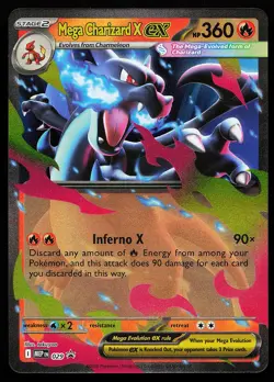 Mega Charizard X ex 029 Holo Mega Evolution Promo Pokemon Card - Image 1