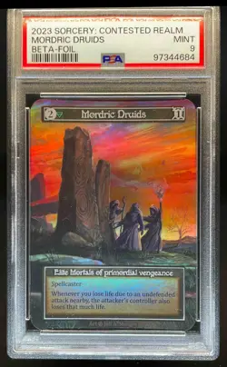 2023 Sorcery Contested Realm Beta Mordric Druids Foil PSA 9 - Image 1