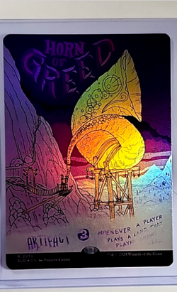 MTG Magic The Gathering Secret Lair Poster Borderless Foil #2018 Horn of Greed - Image 1