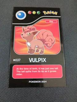 2024 POKEMON POKEDEX BLACK Edition Card #037 Vulpix Peru US Seller - Image 1