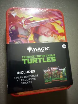 MtG Teenage Mutant Ninja Turtles Lot of 3x Tins with 3x Packs Each & Sticker - Image 4
