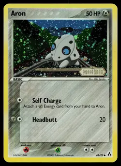 Pokemon Card - Aron Legend Maker 48/92 Common Reverse Holo STAMPED - Image 1