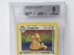POKEMON FOSSIL 1ST EDITION #4 DRAGONITE HOLO BGS 9 NICE!!!!!! 10 SUBGRADE - Image 2