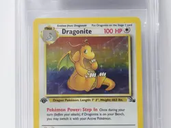 POKEMON FOSSIL 1ST EDITION #4 DRAGONITE HOLO BGS 9 NICE!!!!!! 10 SUBGRADE - Image 3