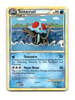 Tentacruel 50/102 Uncommon HGSS Triumphant Pokemon Near Mint - Image 1