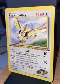 Koga’s Pidgey 80/132 1st Edition Unlimited Rare Gym Heroes Pokemon WOTC 1999 HP - Image 2