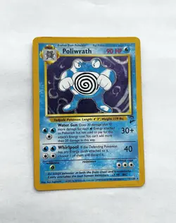 Pokemon Poliwrath Base Set Holo Rare Card 13/102 90 HP English Unlimited ✨ - Image 2
