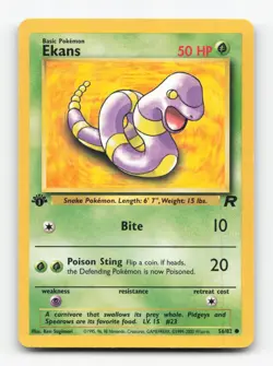Pokemon TCG - Ekans 56/82 Common Team Rocket 1st Edition - - Image 1