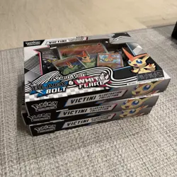 Pokemon Black Bolt White Flare Victini Illustration Collection Box NEW x3 - Image 1