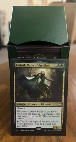 MTG Lathril Blade Of The Elves Custom Commander Deck ELF TRIBAL Sleeved With Box - Image 1