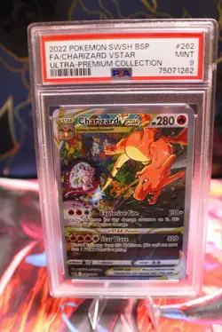 2022 POKEMON SWSH BLACK STAR PROMO #262 FULL ART/CHARIZARD VSTAR PSA 9 - Image 1