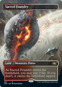 Light Play x 1 Sacred Foundry - Foil - Borderless Unfinity Variants - Image 1