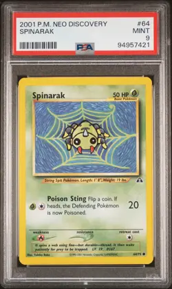 2001 POKEMON NEO DISCOVERY #64 SPINARAK PSA 9 - Image 1