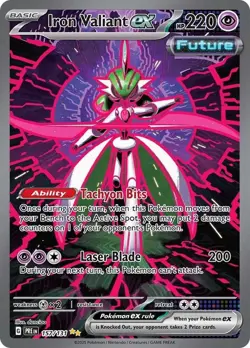 Pokemon SV Prismatic Evolutions Pre en Iron Valiant EX #157/131 - Image 1