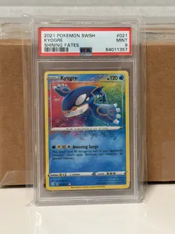 2021 Pokemon SWSH Shining Fates Amazing Rare #021 - PSA MINT 9 - KYOGRE - Image 1