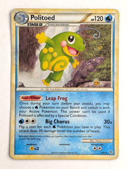Pokemon TCG Politoed 7/95 Cosmos Holo Unleashed SWIRL Holo Bleed Error DMG - Image 1