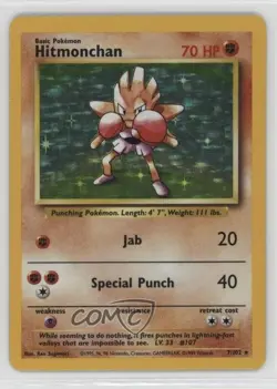 Hitmonchan Holo Pokemon Base Set #7 1999 - Image 1