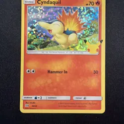 Pokemon TCG Cyndaquil 10/25 NON HOLO McDonald's 2021 Promo 25th Anniversary NM - Image 1