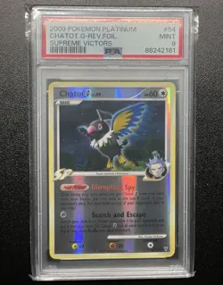 2009 Pokemon Chatot G PSA 9 Reverse Holo 54 Platinum Supreme Victors - POP 1 - Image 1