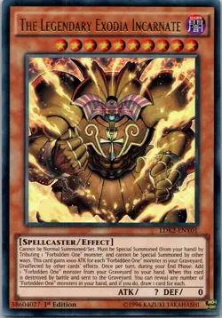 Yugioh The Legendary Exodia Incarnate LDK2-ENY01 1st Edition Ultra Rare NM - Image 1