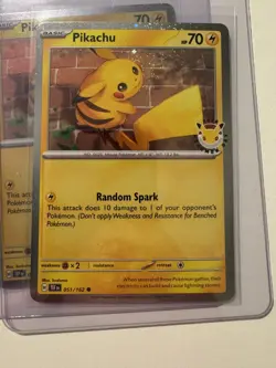 Pikachu 051 2026 Pokemon Day Stamped 30th Anniversary Cosmos Holo Promo Card NM+ - Image 1