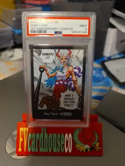 Namco One Piece CCG Don!! Card Yamato 1st Anniversary Foil Promotion PSA 9 - Image 1