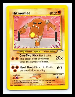 💥 Hitmonlee Pokemon 2002 TCG Card Neo Destiny 42/105 Regular WOTC Non Holo - Image 1