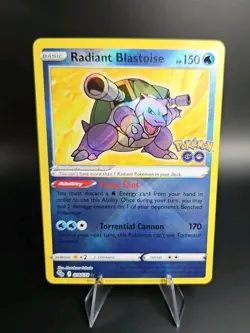 Pokemon Card TCG - Radiant Blastoise 018/078 Radiant Holo Rare - Pokemon GO NM/M - Image 1