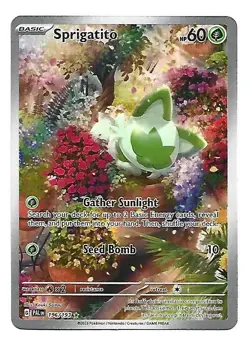 Sprigatito Illustration Rare Full Art Pokemon Holo Card Paldea Evolved 196/193 - Image 1